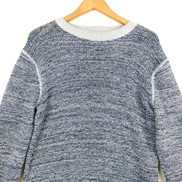 Schott Bros Sweater Mens Small Blue Gray Perfecto Crew Neck Heathered Marled USA - Picture 2 of 13